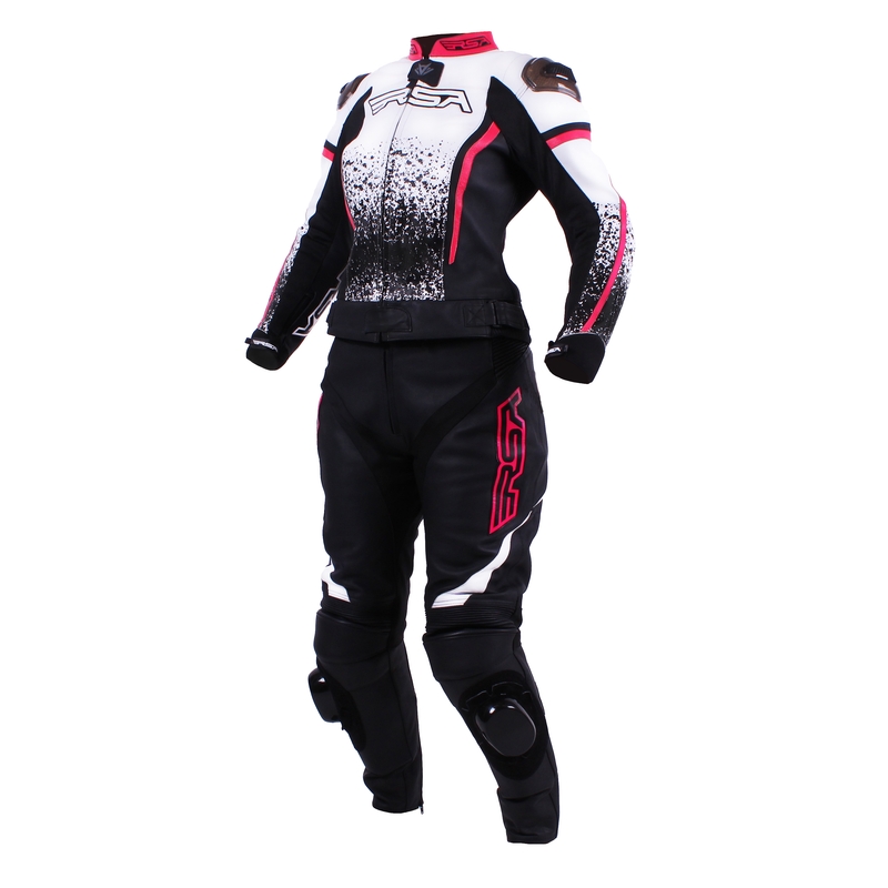 Damski RSA Pink Glass White-Black-Pink Motorcycle Jumpsuit outlet wyprzedaż