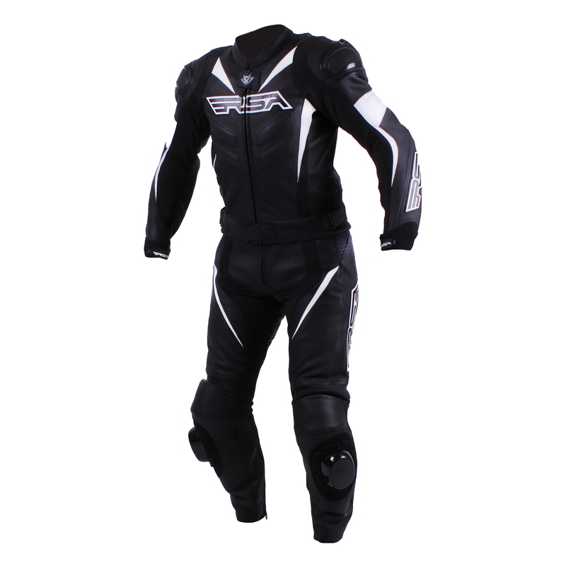 Męski RSA Black Pack czarno-biały kombinezon motocyklowy outlet. wyprzedaż