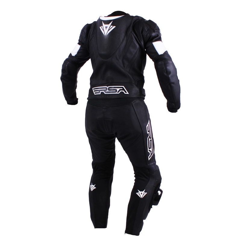 Męski RSA Black Pack czarno-biały kombinezon motocyklowy outlet. wyprzedaż