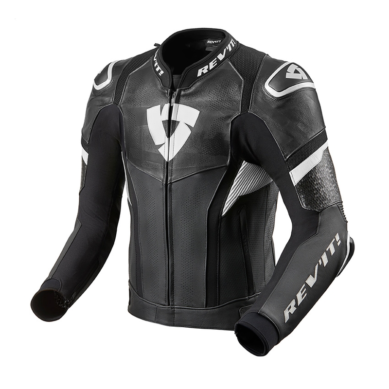 Skórzana kurtka motocyklowa Revit Hyperspeed Pro czarno-biała wyprzedaż