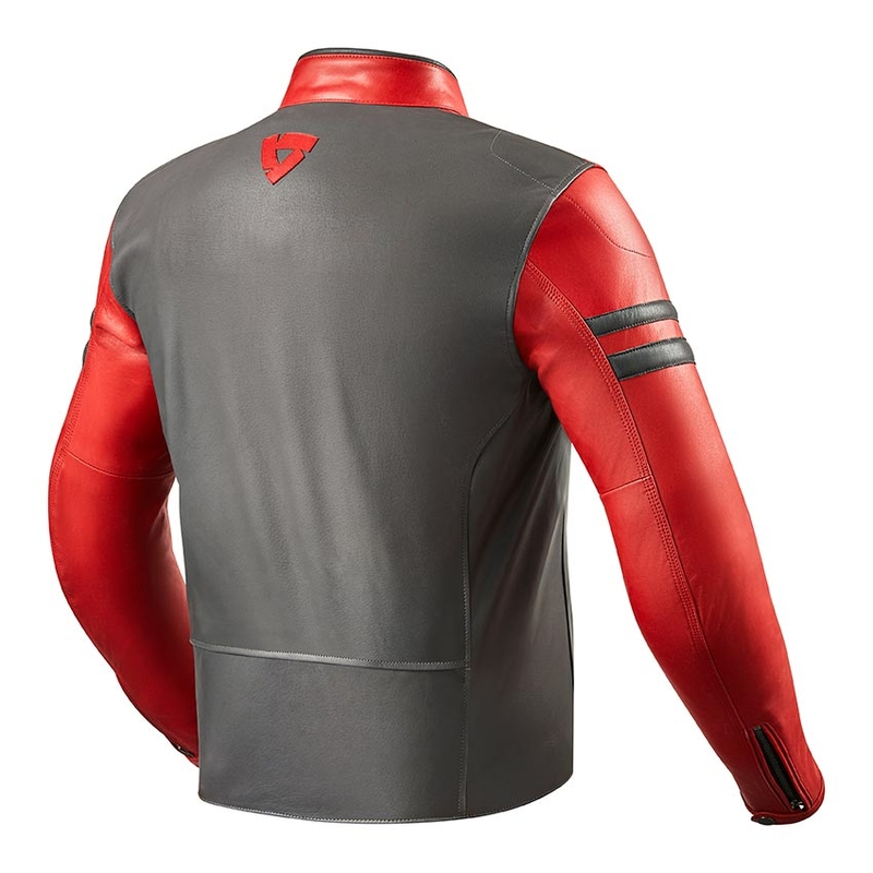 Skórzana kurtka motocyklowa Revit Prometheus czerwono-szara wyprzedaż