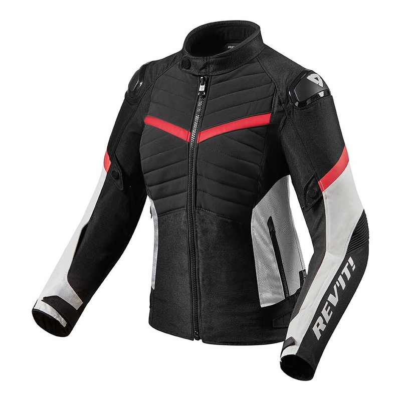 Damska kurtka motocyklowa Revit Arc H2O czarno-czerwona wyprzedaż