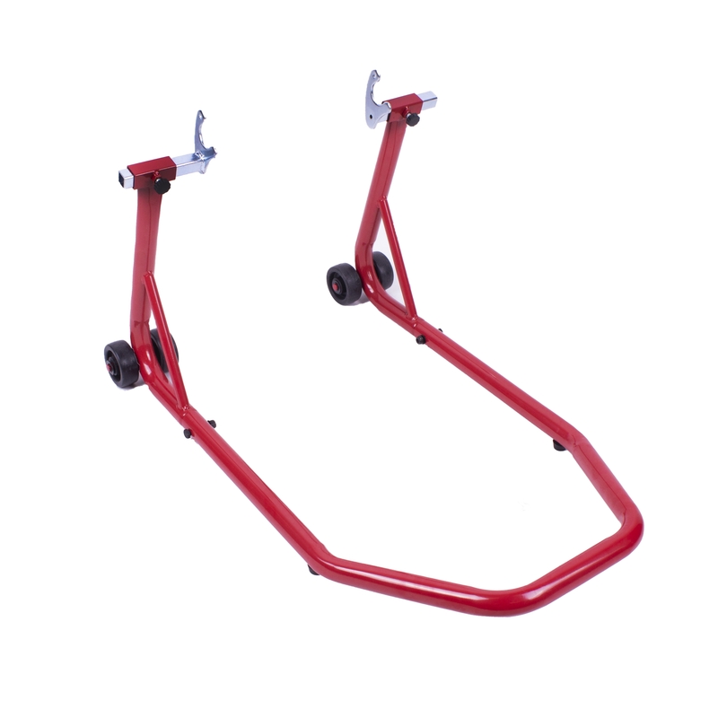 Moto stojak tylny z widełkami do rolek R-TECH czerwony - II. jakość