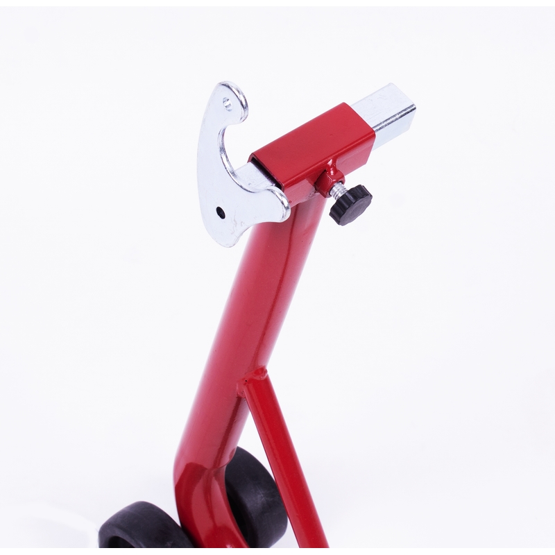 Moto stojak tylny z widełkami do rolek R-TECH czerwony - II. jakość