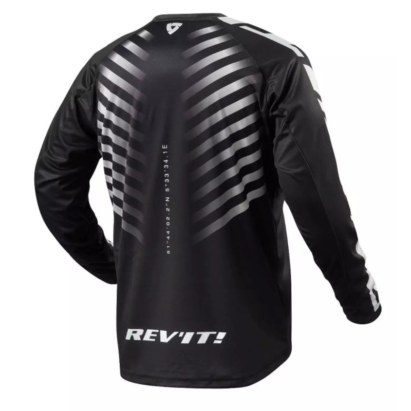 Koszulka motocrossowa Revit Rough czarno-biała