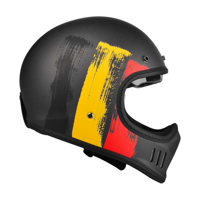 Motocrossowy kask Lazer Cross TT Belgium czarno-czerwono-żółty