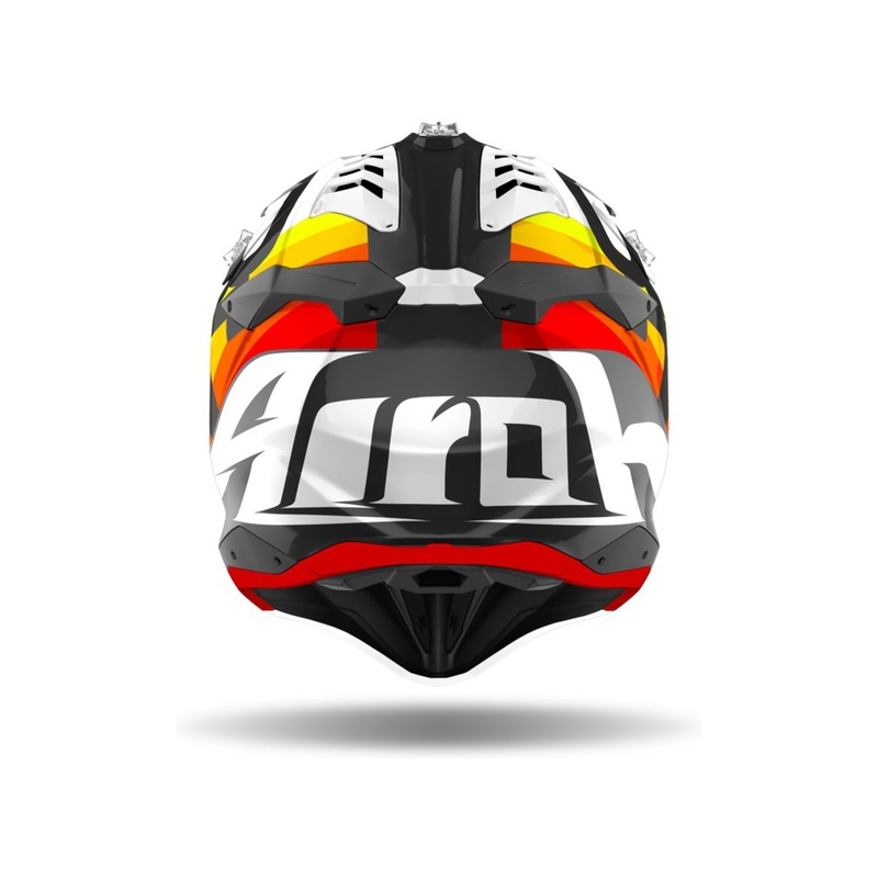 Kask motocrossowy Airoh Aviator 3.0 Rainbow 2021 biały-żółty-pomarańczowy-czerwony wyprzedaż