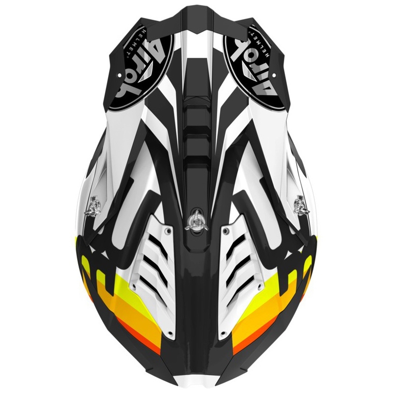 Kask motocrossowy Airoh Aviator 3.0 Rainbow 2021 biały-żółty-pomarańczowy-czerwony wyprzedaż