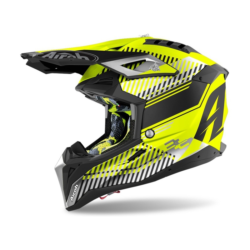 Kask motocrossowy Airoh Aviator 3.0 Wave 2022 grey-fluo yellow wyprzedaż