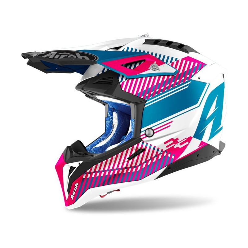 Kask motocrossowy Airoh Aviator 3.0 Wave 2022 white-blue-pink