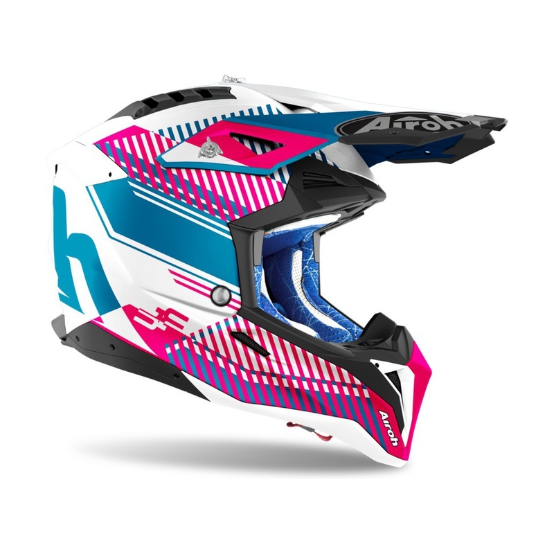 Kask motocrossowy Airoh Aviator 3.0 Wave 2022 white-blue-pink