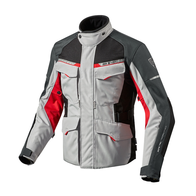 Kurtka motocyklowa Revit Outback 2 srebrno-czerwona wyprzedaż