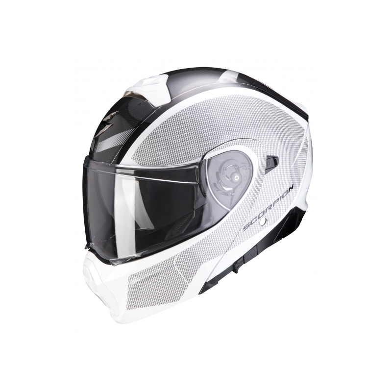 Szczękowy kask motocyklowy Scorpion EXO-930 Cielo perłowo biało-czarny