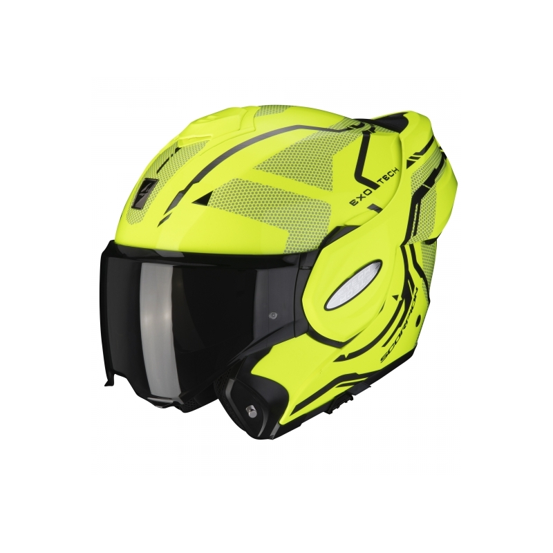 Kask z podnoszoną szczęką Scorpion EXO-TECH Square fluo żółty