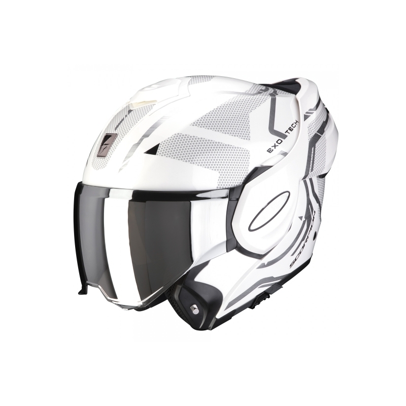 Kask z podnoszoną szczęką Scorpion EXO-TECH Square biało-srebrny