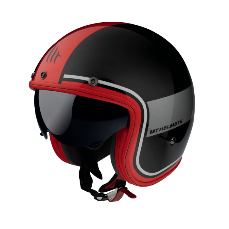 Kask otwarty MT LeMans 2 SV Tant black-red-gray wyprzedaż