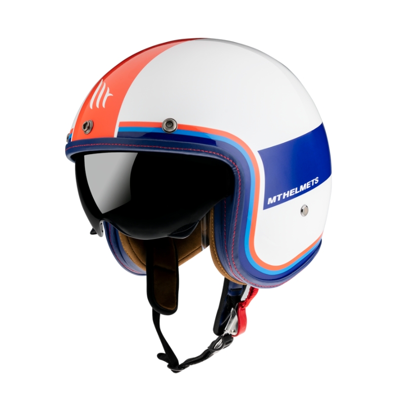 Kask otwarty MT LeMans 2 SV Tant biało-niebiesko-czerwony