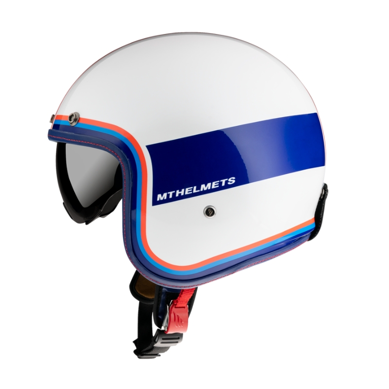 Kask otwarty MT LeMans 2 SV Tant biało-niebiesko-czerwony
