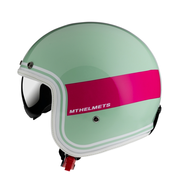 Kask otwarty MT LeMans 2 SV Tant zielono-biało-różowy wyprzedaż