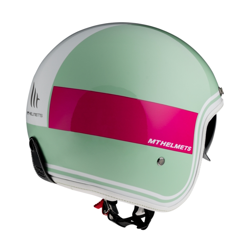 Kask otwarty MT LeMans 2 SV Tant zielono-biało-różowy wyprzedaż