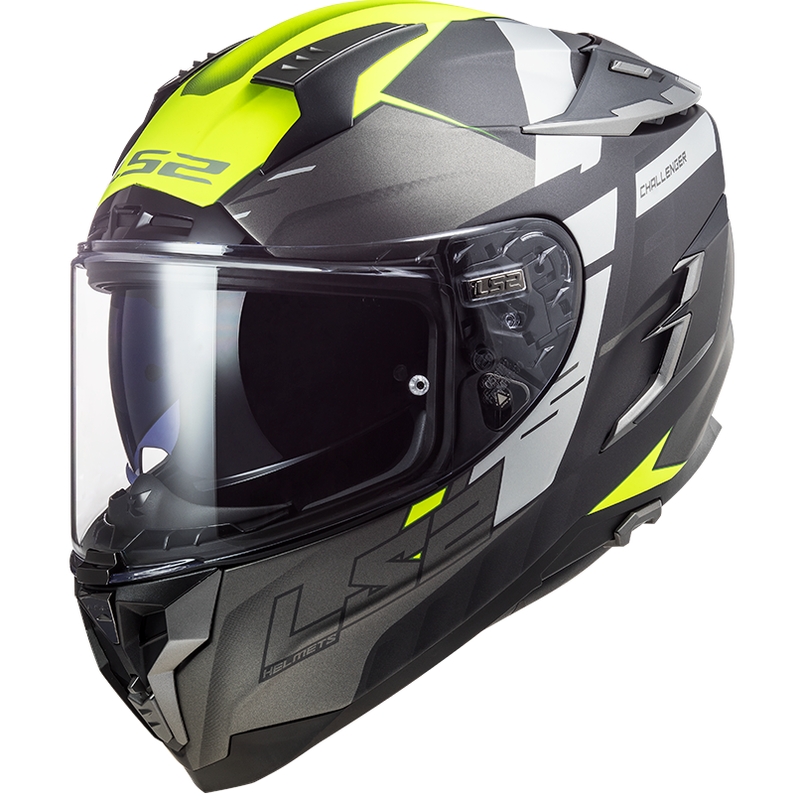 Integralny kask motocyklowy LS2 FF327 Challenger Allert black-grey-fluo yellow
