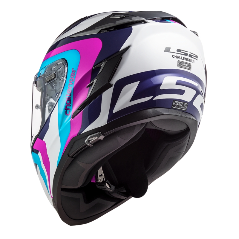 Integralny kask motocyklowy LS2 FF327 Challenger Galactic biało-niebiesko-różowy wyprzedaż