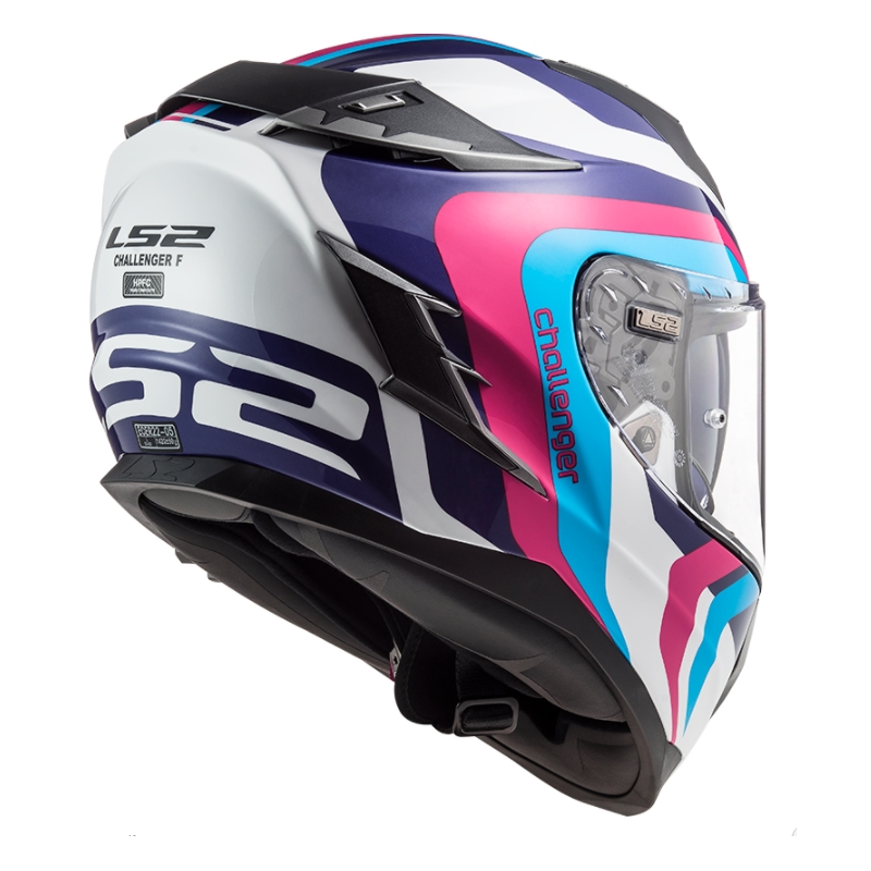 Integralny kask motocyklowy LS2 FF327 Challenger Galactic biało-niebiesko-różowy wyprzedaż