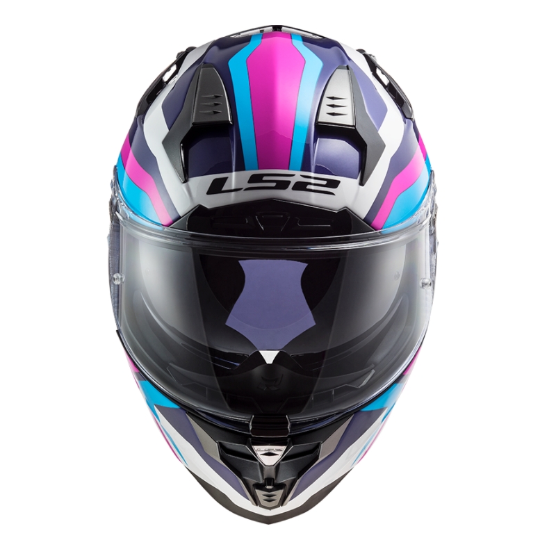 Integralny kask motocyklowy LS2 FF327 Challenger Galactic biało-niebiesko-różowy wyprzedaż