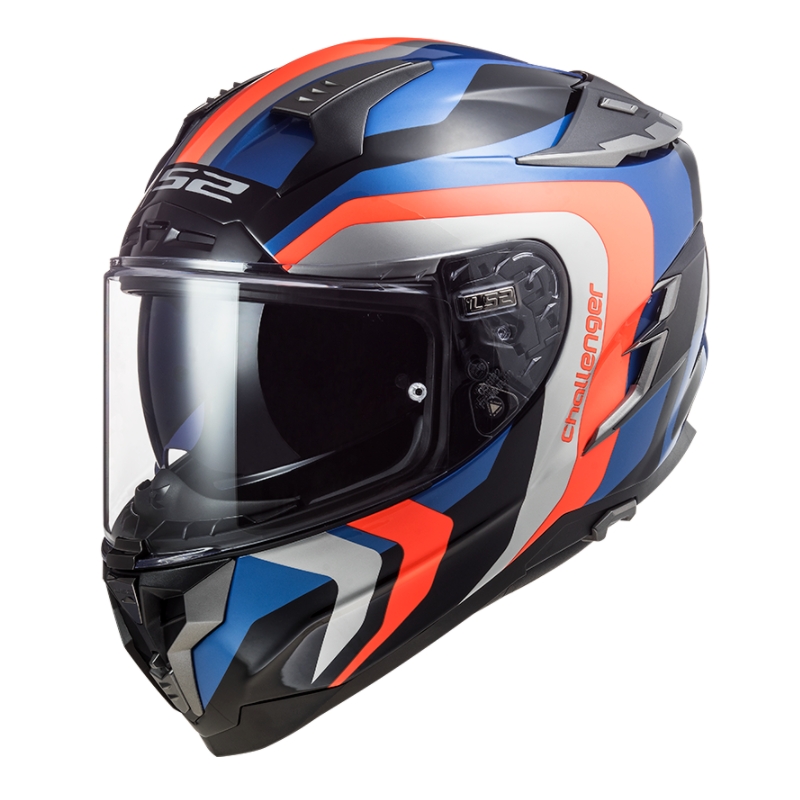 Integralny kask motocyklowy LS2 FF327 Challenger Galactic blue-orange-grey wyprzedaż