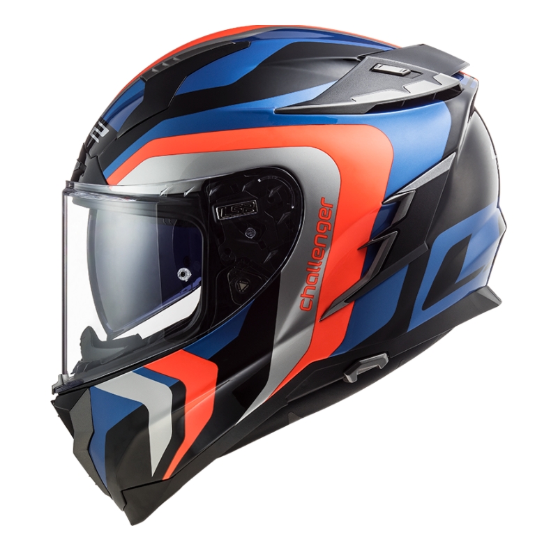 Integralny kask motocyklowy LS2 FF327 Challenger Galactic blue-orange-grey wyprzedaż