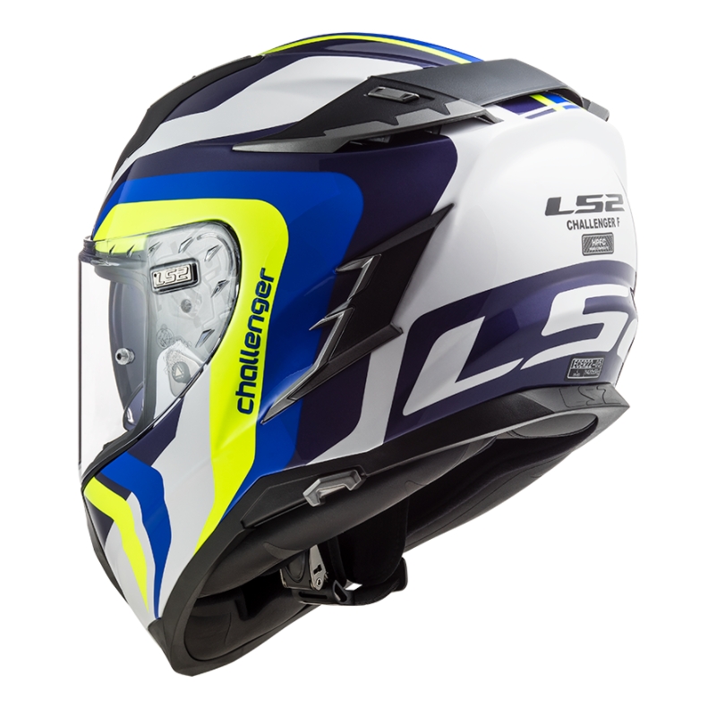 Integralny kask motocyklowy LS2 FF327 Challenger Galactic blue-white-fluo yellow wyprzedaż