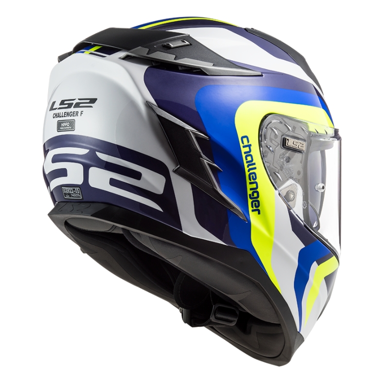Integralny kask motocyklowy LS2 FF327 Challenger Galactic blue-white-fluo yellow wyprzedaż