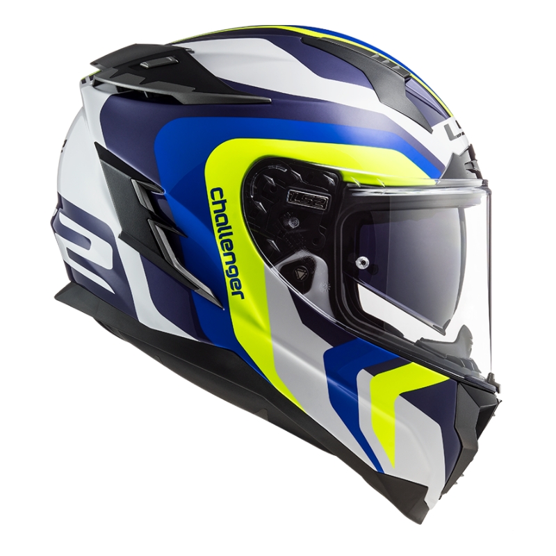 Integralny kask motocyklowy LS2 FF327 Challenger Galactic blue-white-fluo yellow wyprzedaż