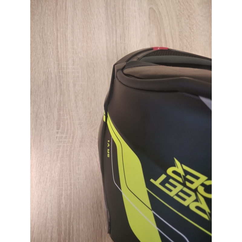 Szczękowy kask motocyklowy Street Racer SR V1 czarno-fluo żółty - II. jakość