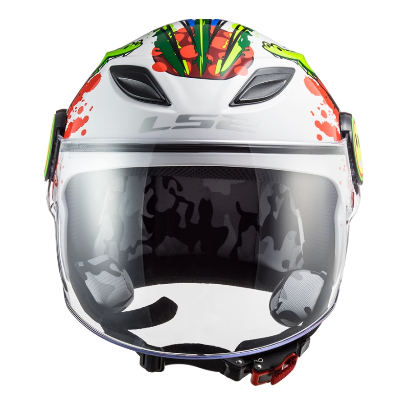 Dziecięcy otwarty kask motocyklowy LS2 OF602 Funny Croco biały