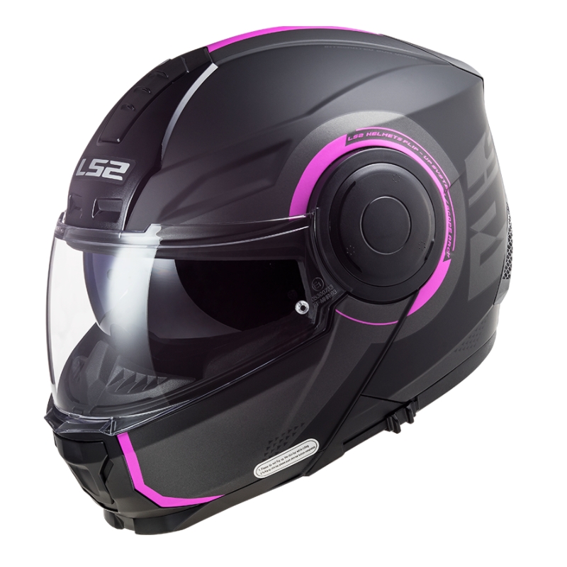Szczękowy kask motocyklowy LS2 FF902 Scope Arch czarno-różowy matowy