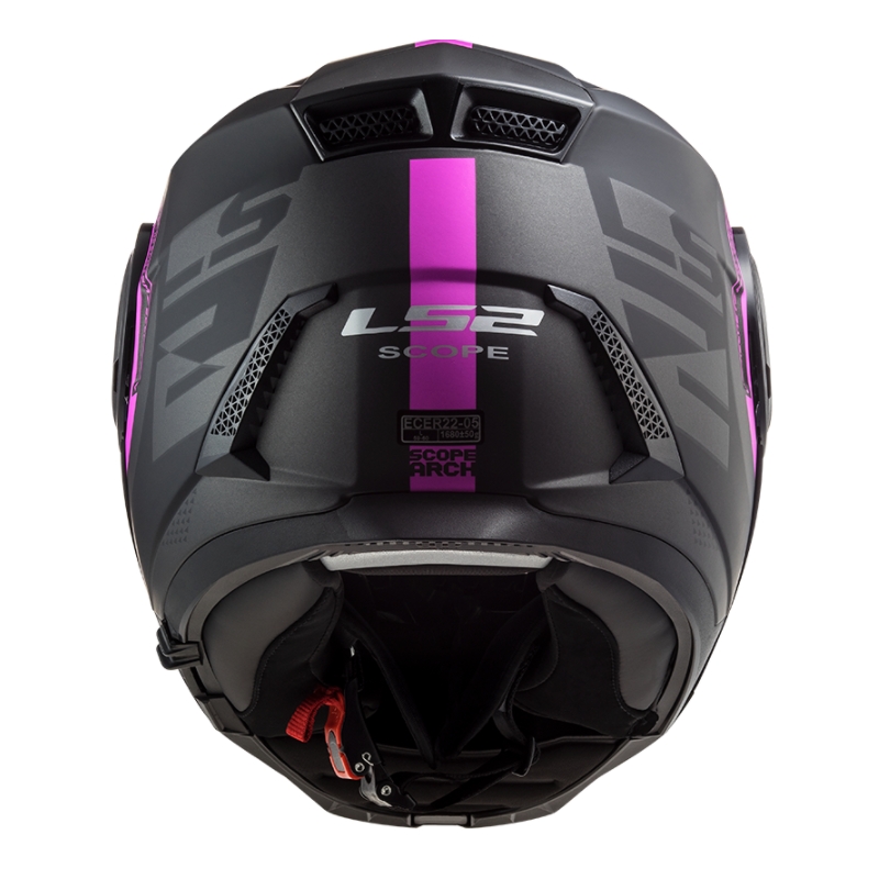Szczękowy kask motocyklowy LS2 FF902 Scope Arch czarno-różowy matowy