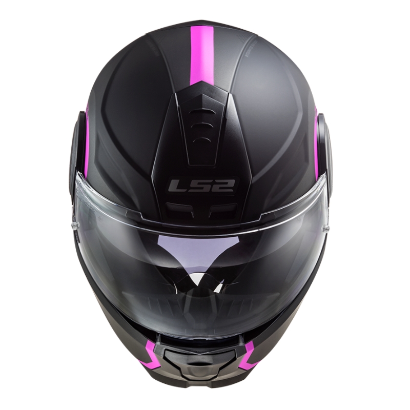 Szczękowy kask motocyklowy LS2 FF902 Scope Arch czarno-różowy matowy