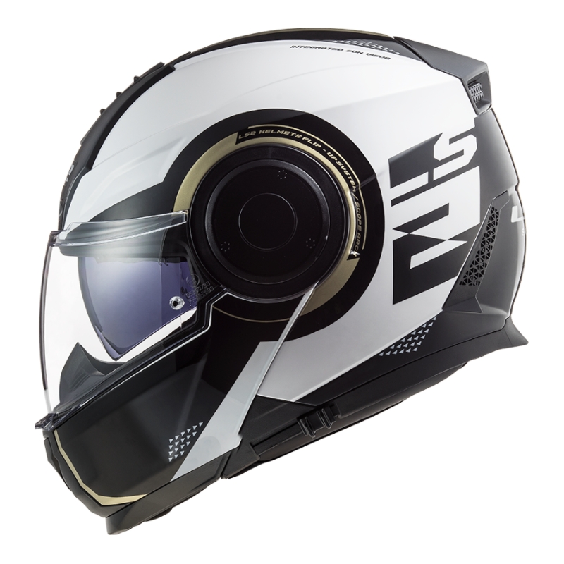 Szczękowy kask motocyklowy LS2 FF902 Scope Arch biało-czarny