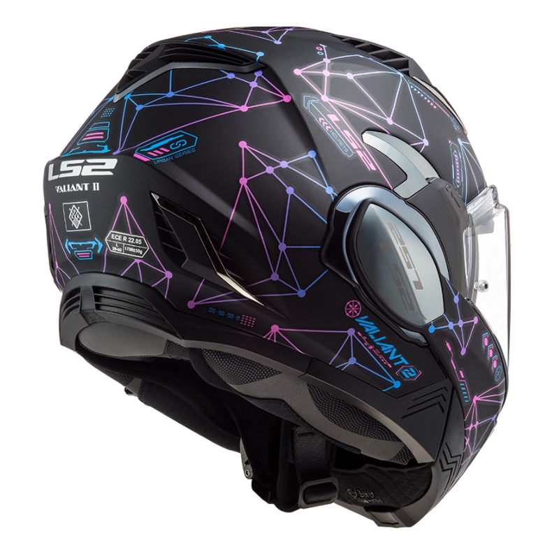 Kask z podnoszoną szczęką LS2 FF900 Valiant II Stellar czarno-różowy