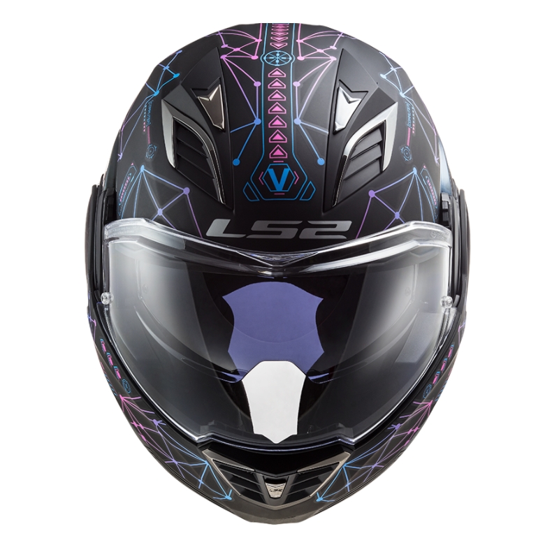 Kask z podnoszoną szczęką LS2 FF900 Valiant II Stellar czarno-różowy