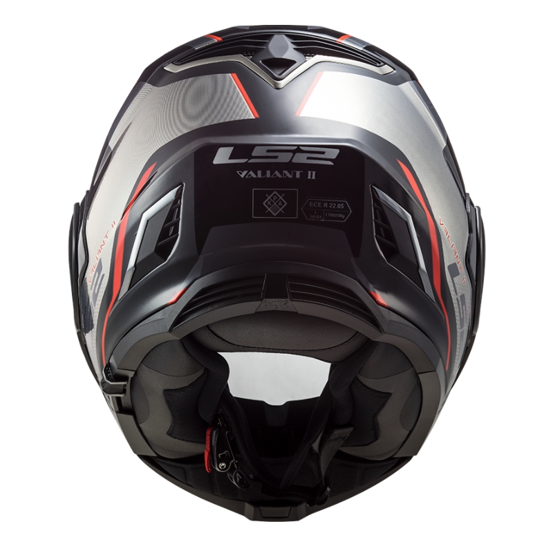 Kask z podnoszoną szczęką LS2 FF900 Valiant II Hub czarno-szaro-czerwony