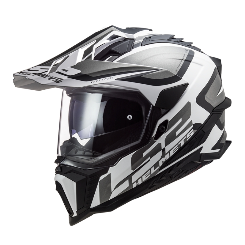 Kask Enduro LS2 MX701 Explorer Alter biało-czarno-szary