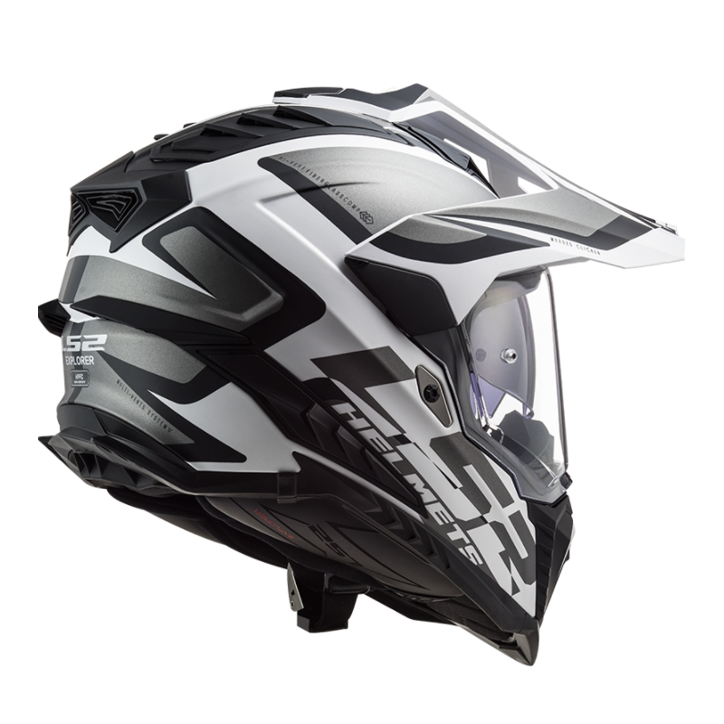 Kask Enduro LS2 MX701 Explorer Alter biało-czarno-szary