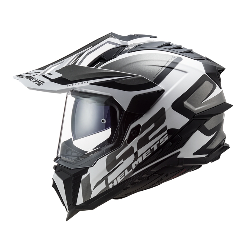 Kask Enduro LS2 MX701 Explorer Alter biało-czarno-szary