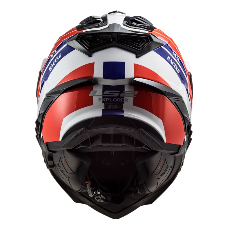 Kask Enduro LS2 MX701 Explorer Atlantis biało-niebiesko-czerwony wyprzedaż