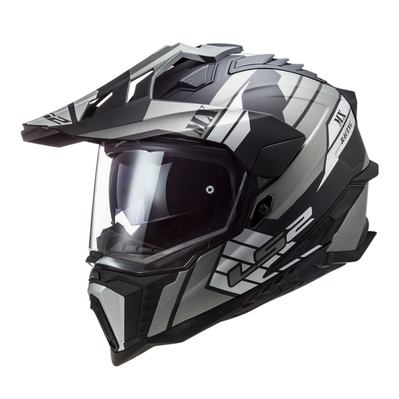 Kask Enduro LS2 MX701 Explorer Atlantis czarno-szaro-biały