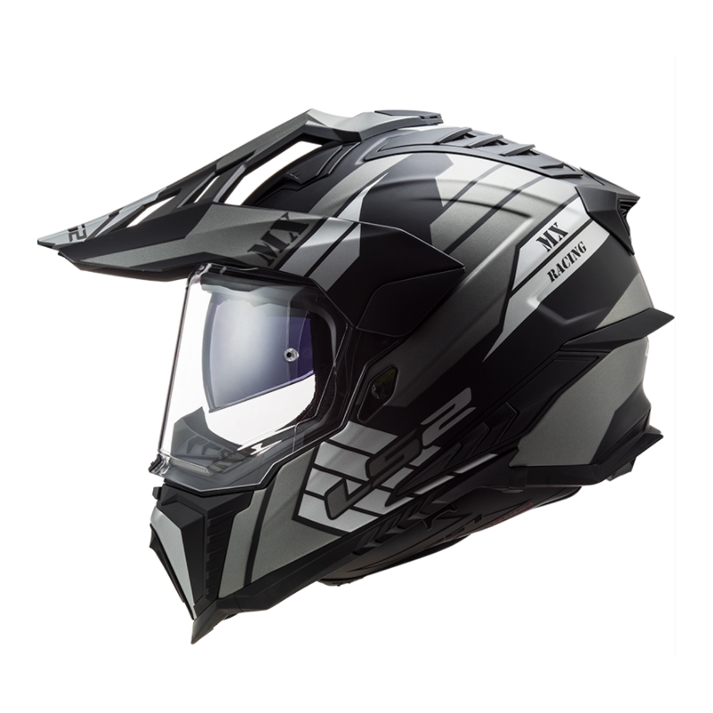 Kask Enduro LS2 MX701 Explorer Atlantis czarno-szaro-biały