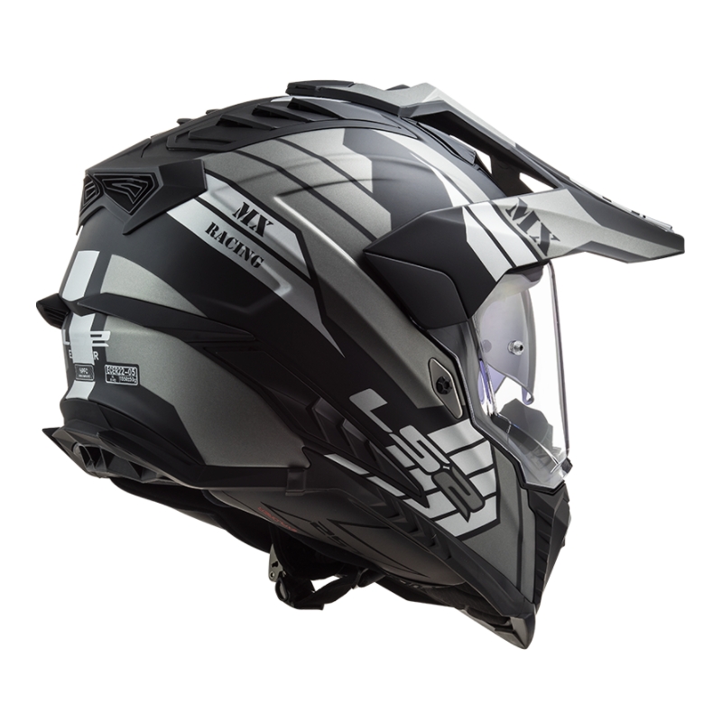 Kask Enduro LS2 MX701 Explorer Atlantis czarno-szaro-biały