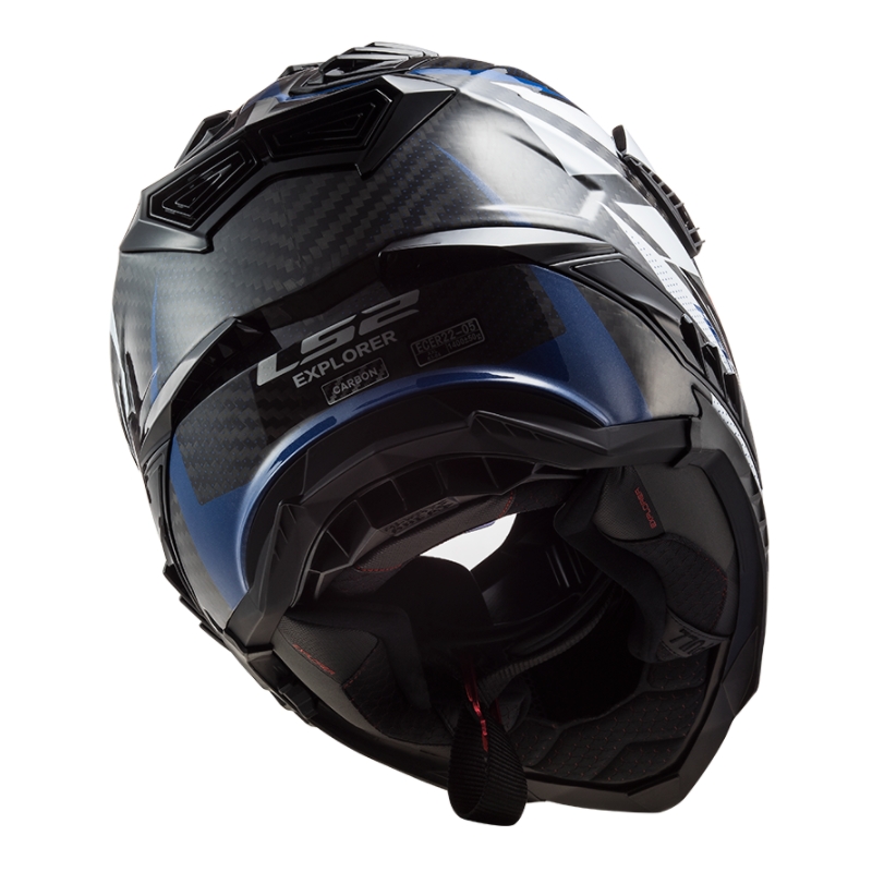 Kask Enduro LS2 MX701 Explorer C Focus biało-niebiesko-czerwony
